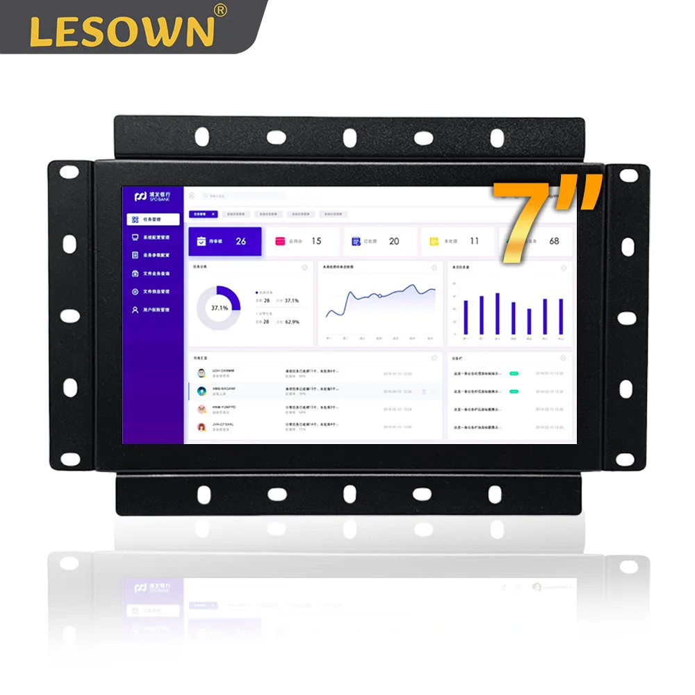 

LESOWN Small Open Frame Touch Screen Embedded Display Panel Mount Monitor with VGA/HDMI/AV/USB(touch) for PC Medical Equipment