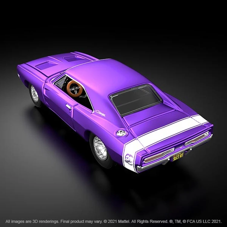 Hot Wheels RLC 69 Dodge Charger Member voting car electroplated purple open cover 1/64 alloy simulation car model