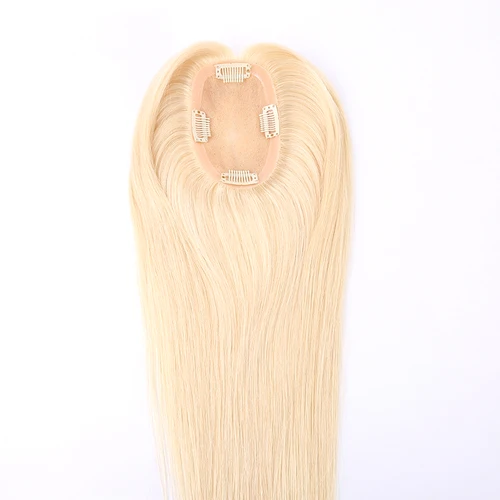 Imagen 2 del producto 100% europeo virgen mono peluquín cabello humano 3x5 pulgadas frente de encaje mujeres pelo topper color rubio 613
