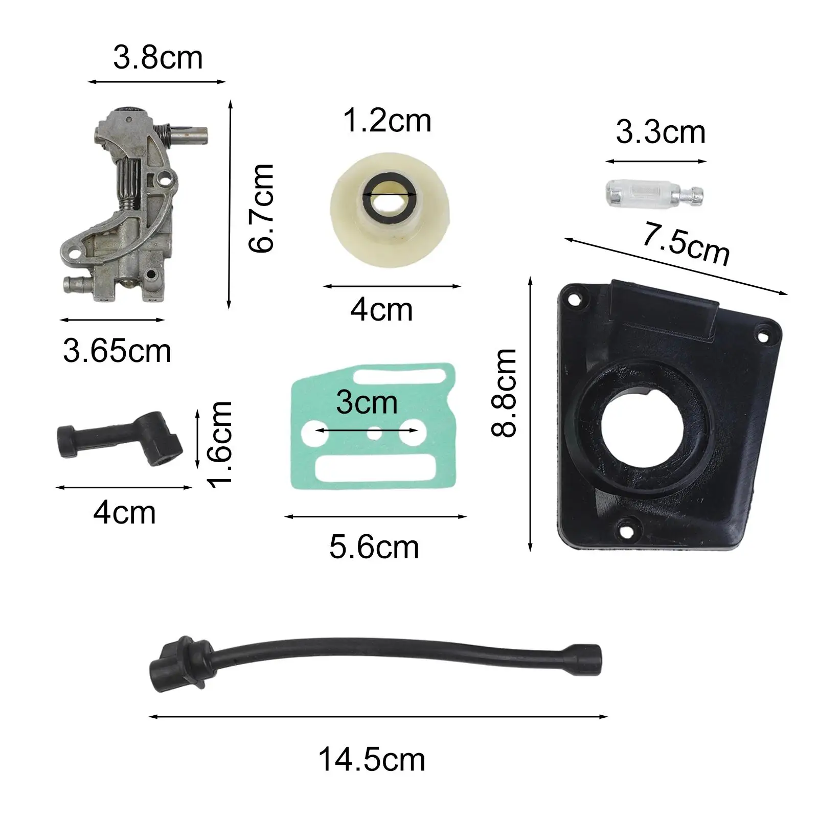Zestaw naprawczy pompy oleju pasuje do chińskich pilarek łańcuchowych modeli 4500 5800 45CC 52CC 58CC, zestaw akcesoriów