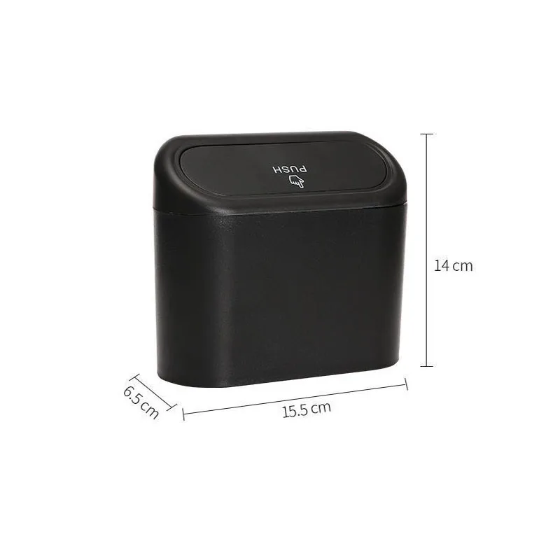 Wholesale Portable Plastic Car Storage Box Car Trash Can With Lid Garbage Waterproof Box Mobile Trash Bin