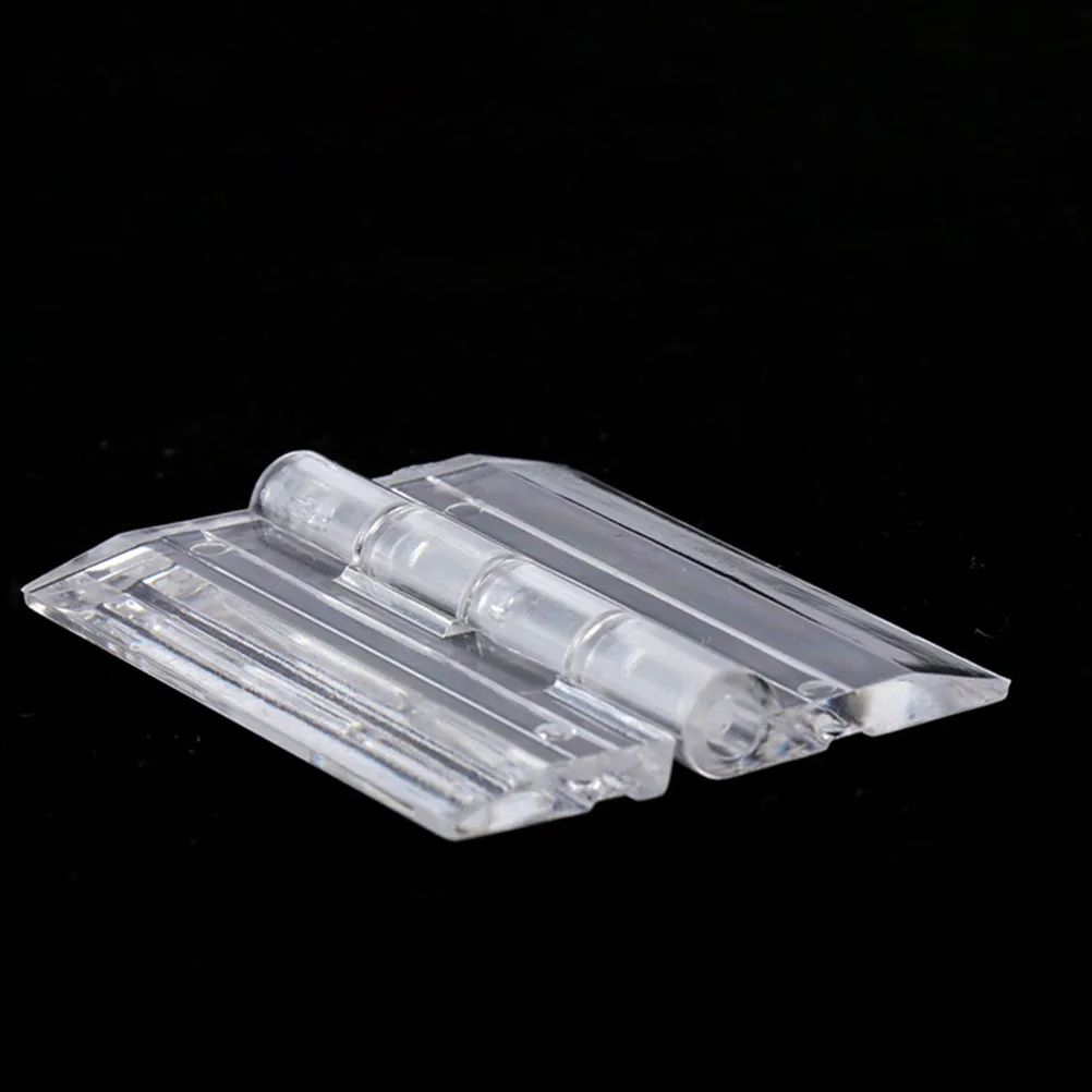 12Pcs Clear Acrylic Hinges Transparent Cabinet Door Hinges for DIY Furniture Drawers Shelves Craft Projects Self-Adhesive