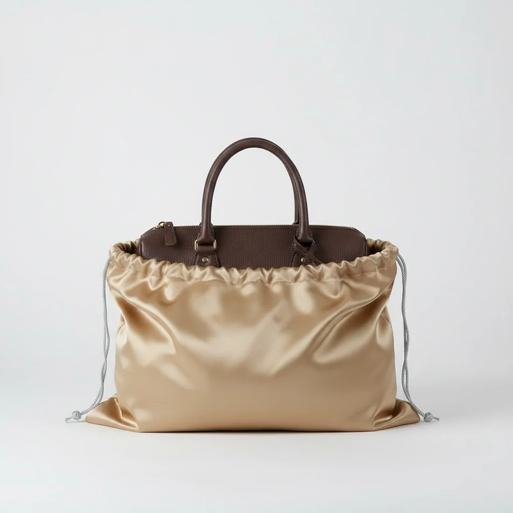 

Simple Silk Cloth Dust Bags Thick Dustproof Dust Cover Storage Bags Travel Drawstring Pouch Tote Purses