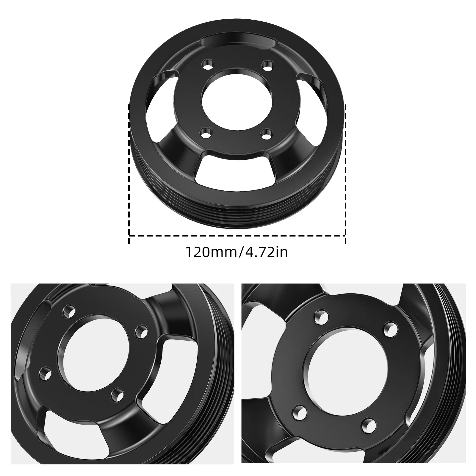 BEVINSEE Water Pump Pulley For BMW E46 E39 E60 E61 E38 E65 X3 E83 X5 E53 Z4 E85 E86 Z3 325i 330i 328i 525i 530i M52TU M54 Engine - view 6