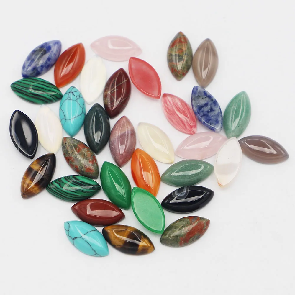 Redesign 20x10mm Natural Stone Marquise Shape Cabochon Cute Bead 40PCS for Jewelry Making Material Clothes Accessories Wholesale