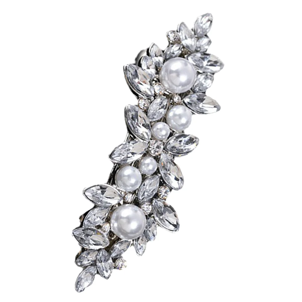 

Pearl Rhinestone Clip Women's Bridal Hair Accessories for Bows Alloy Plating Pins