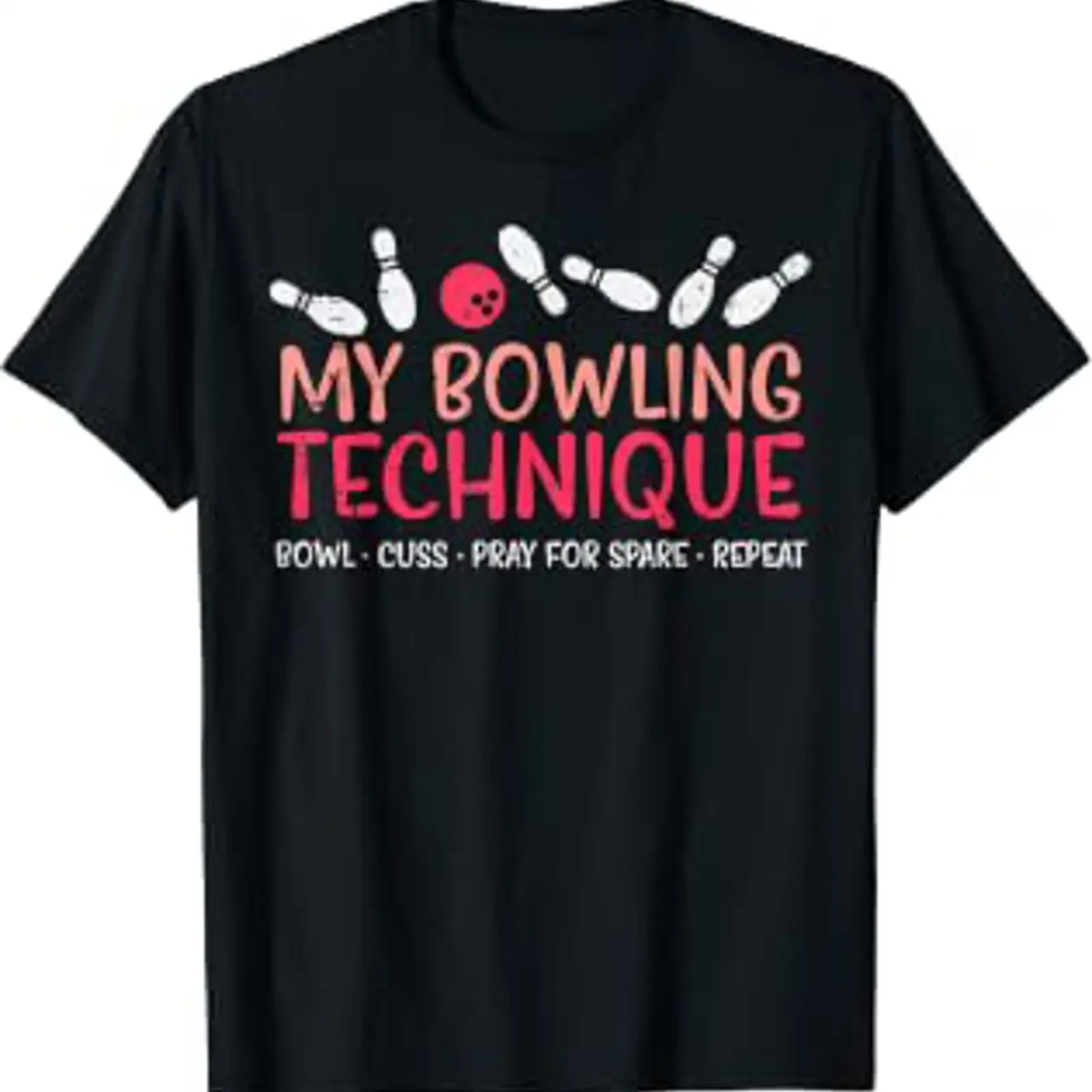 My Bowling Technique Fun Humor Bowler Player Team T Shirt vintage Washed Breathable homme Stylish Top For Everyday Wear Casual
