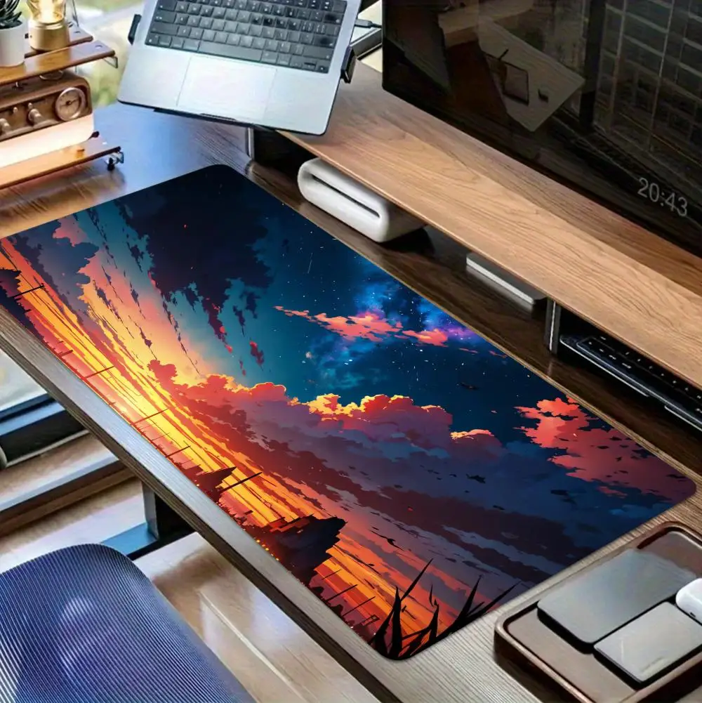 

Коврик для мыши с изображением фэнтези-пейзажа, большой коврик для компьютерной офисной игры, настольный коврик XXL, резиновые противоскользящие коврики для клавиатуры с краями, длинные настольные коврики