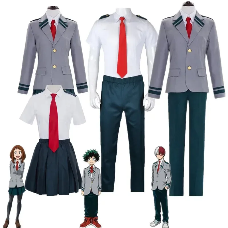أزياء أنيمي بطلي الأكاديمية Midoriya Izuku Bakugou Katsuki أزياء تنكرية Ochaco Uraraka Boku no Hero Academia مجموعة أزياء الهالوين