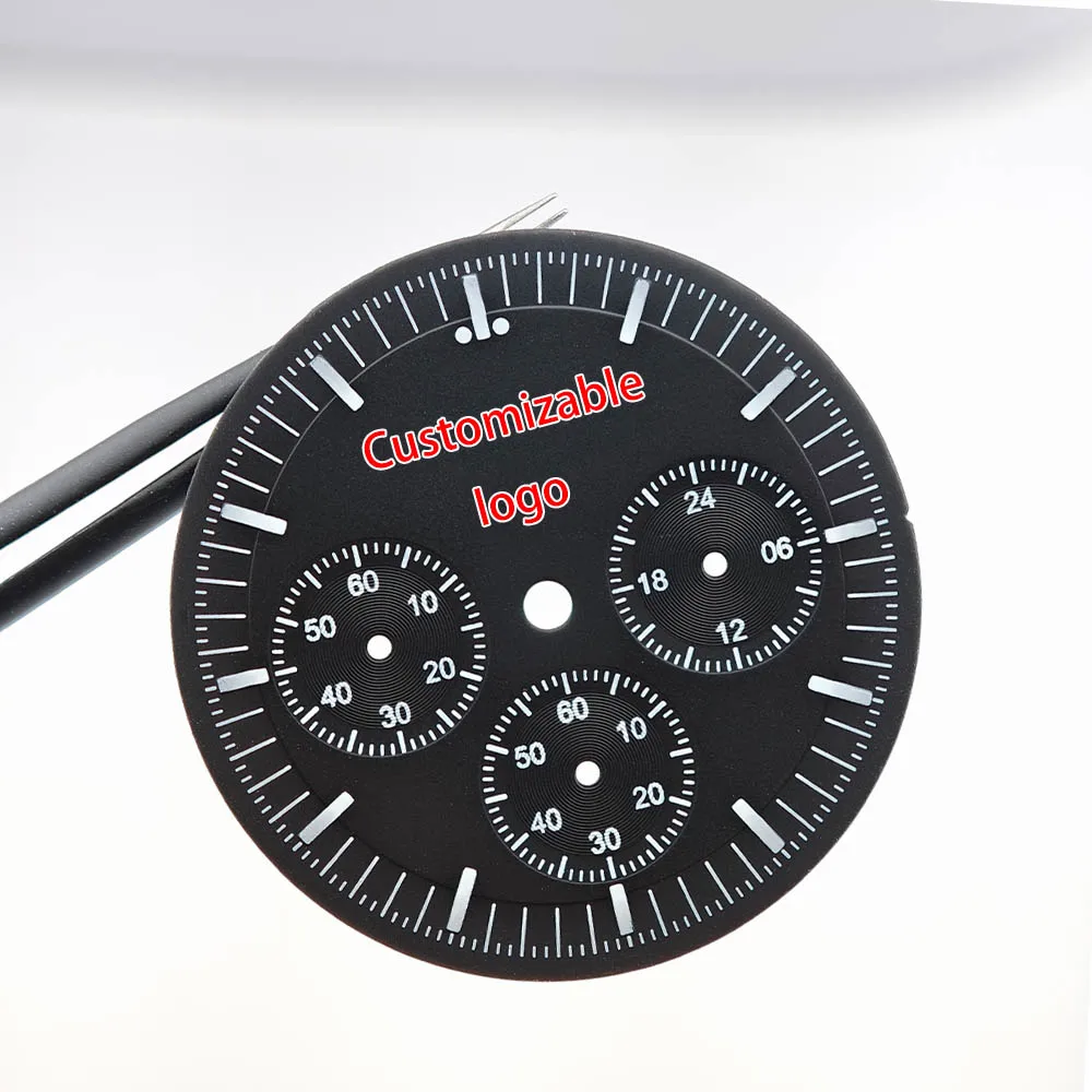 32.5MM Luminous VK63 Watch Dial Replacement for VK63 Movement Speed Master Modified Chronograph Watch Dial Repair Parts Accessor
