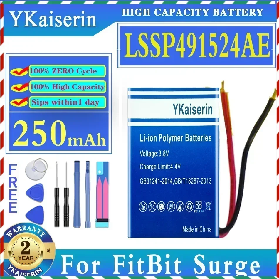 Сменный аккумулятор YKaiserin LSSP491524AE для FitBit versa 3/Sense 352325 Charge HR LSSP031420AB One Surge Batteries