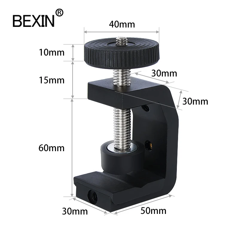 デスクトップユニバーサルタイプCネジマウントアダプター、ミニボールヘッド付きカメラ取り付けクリップ、多機能、1/4ネジ