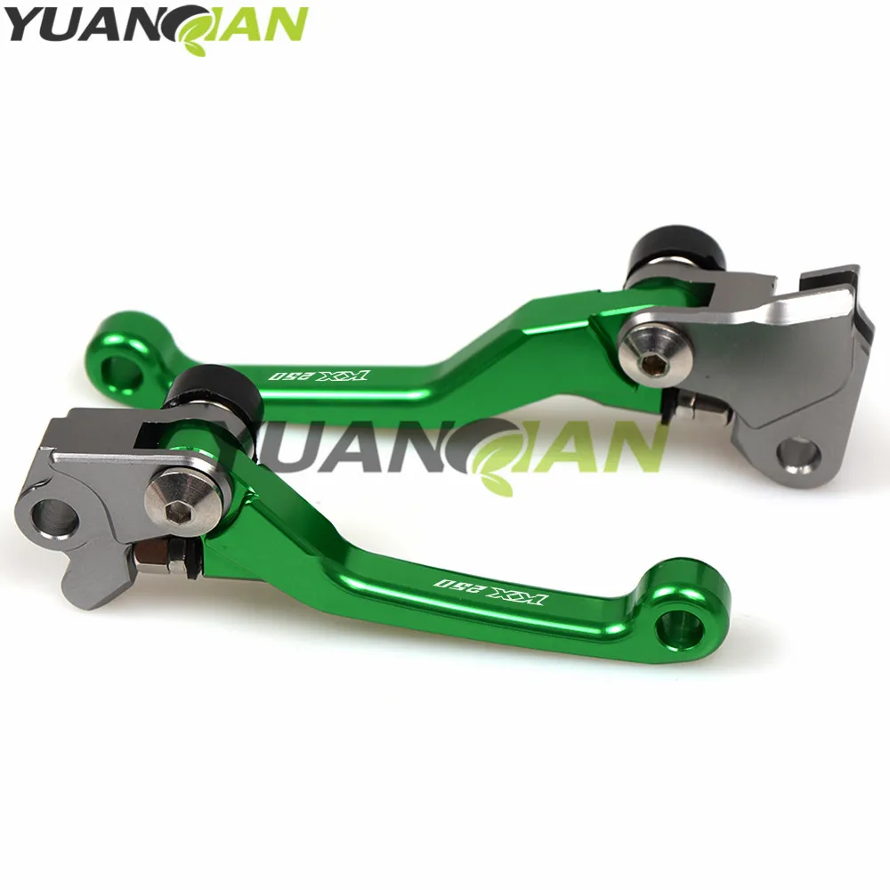 

green CNC Dirt Bike Clutch Brake Motocross Off Road Pivot Racing Motorcycle Brake Clutch Lever For KAWASAKI KX250 2000 2001-2004