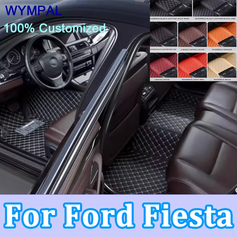 

Luxury Car Floor Mats For Ford Fiesta 2016 2015 2014 2013 2012 2011 2010 2009 2008 Leather Carpets Auto Interior Waterproof mats