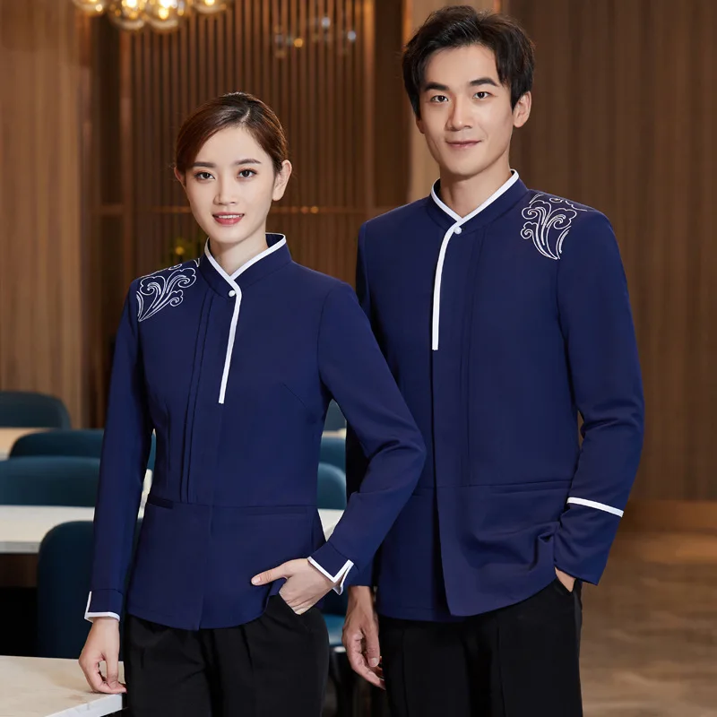 

Hotel Work Clothes Autumn and Winter Women's Hot Pot Catering the Seafood Restaurant Chinese Style Waiter