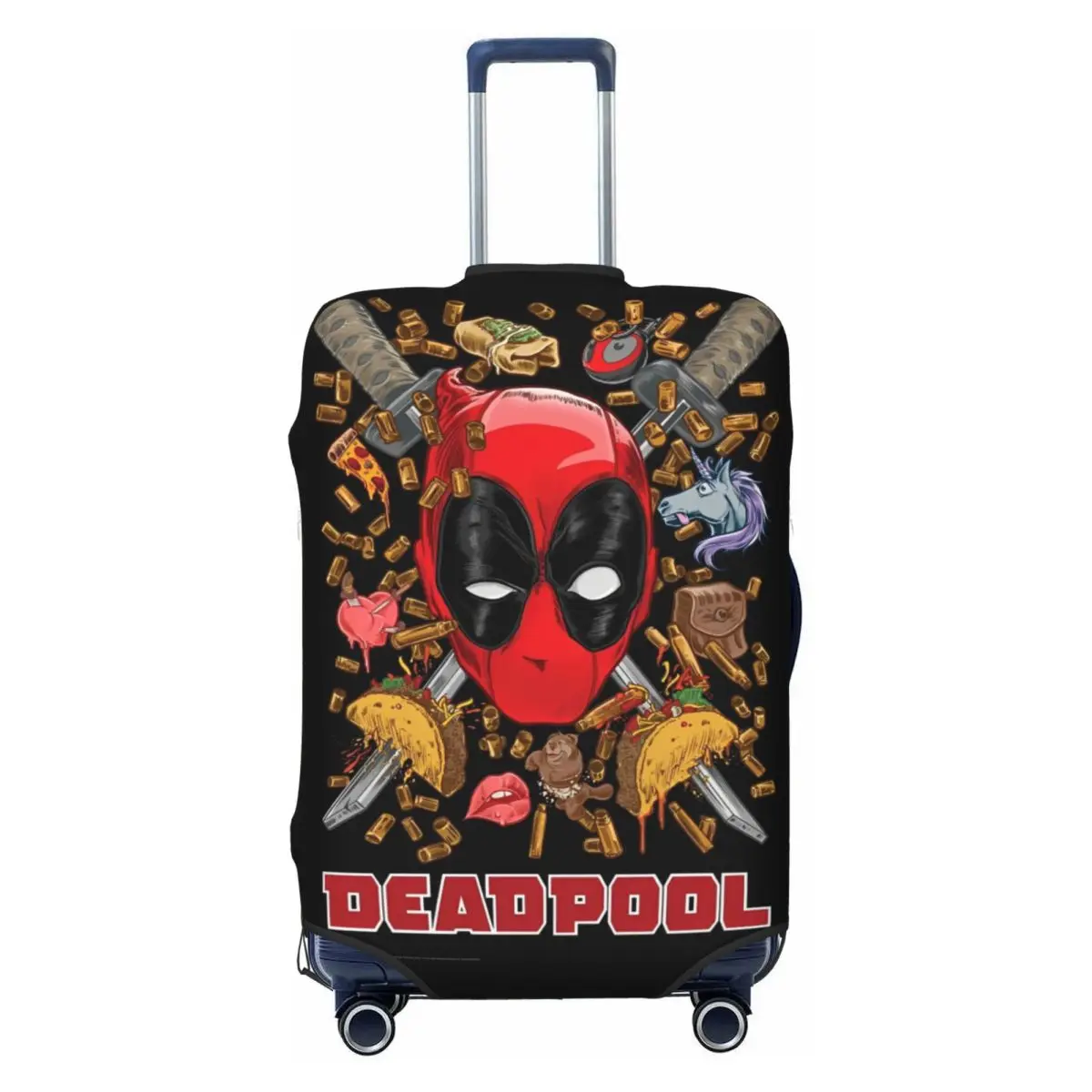 Funda de maleta de Deadpool de dibujos animados, suministros de equipaje, Strectch de vuelo, protección de viaje