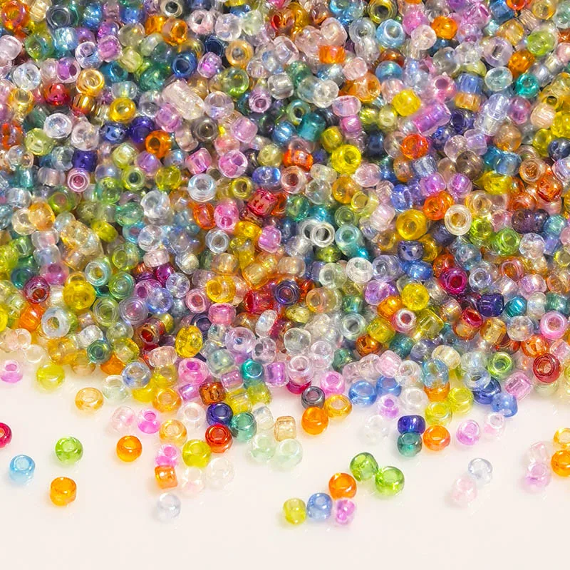1.5mm 840pcs Transparent Colorful Glass Beads 15/0 Loose Seedbeads for Needlework Jewelry Making DIY Charms Handmade Sewing