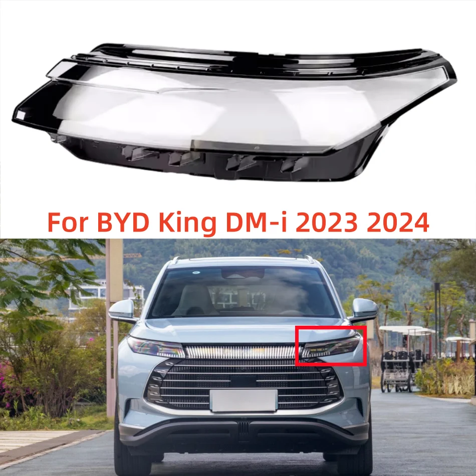 

For BYD King DM-i 2023 2024 Vehicle Accessories Headlight Lights Glass Transparent Lucency