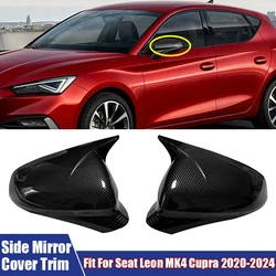 Left, Right Side Mirror Covers Car Accessories Rearview Mirror Cover Trim Fit For Seat Leon MK4 Cupra 2020 2021 2022 2023 2024