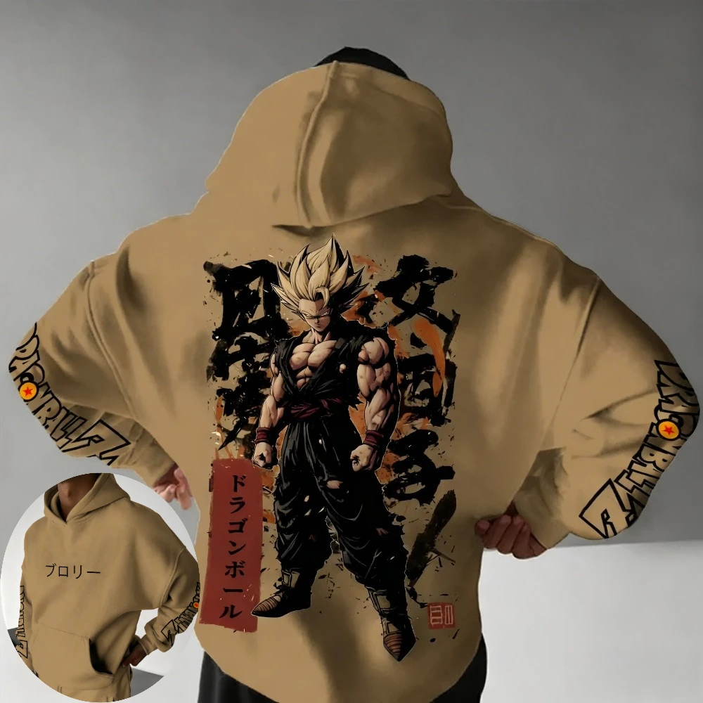 DRAGON BALL Sudadera con capucha para hombre Son Goku Anime Primavera Otoño e Invierno Niños Algodón Clásico Traje de Manga Larga para padres e hijos
