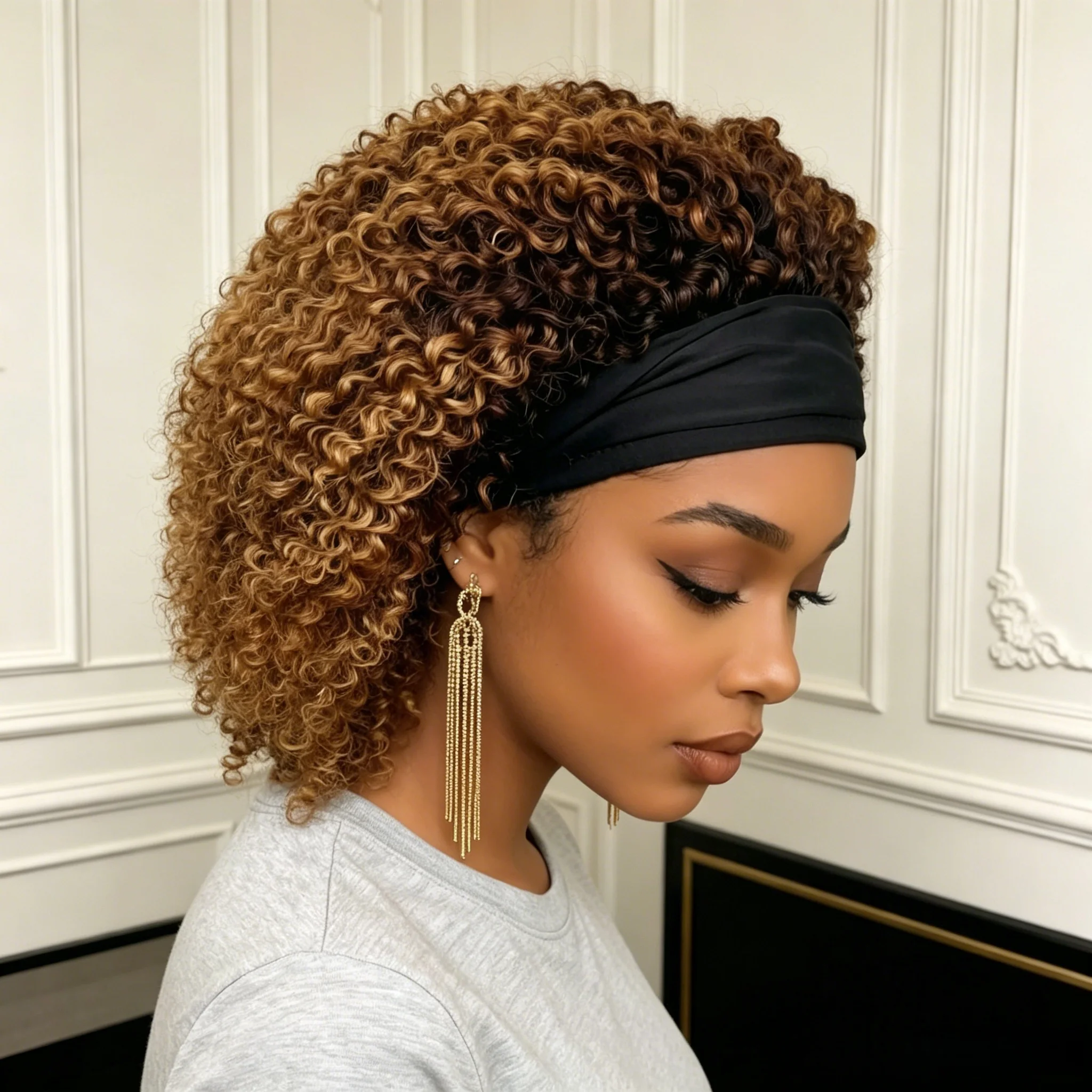 Afro Kinky Wave Wig Front View
