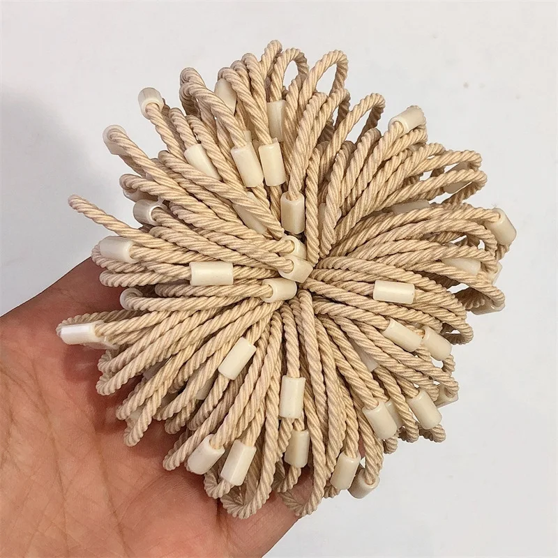 

100 шт. разноцветных нейлоновых резинок для волос, эластичные резинки-шнурки, аксессуары для причесок, для хвостиков, для детей, девочек, женщин, подарки, товары