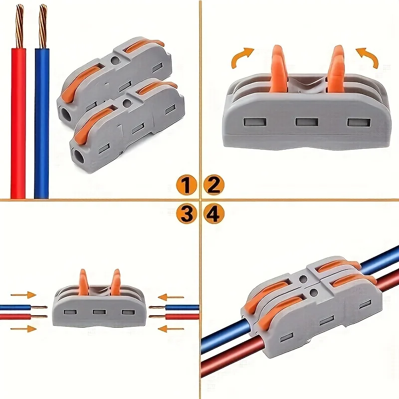 5/9Pcs Splicing Multiplex Butt Wire Connector Compact Electrical Cable Terminal Block Home Wiring Connectors for Circuit Inline