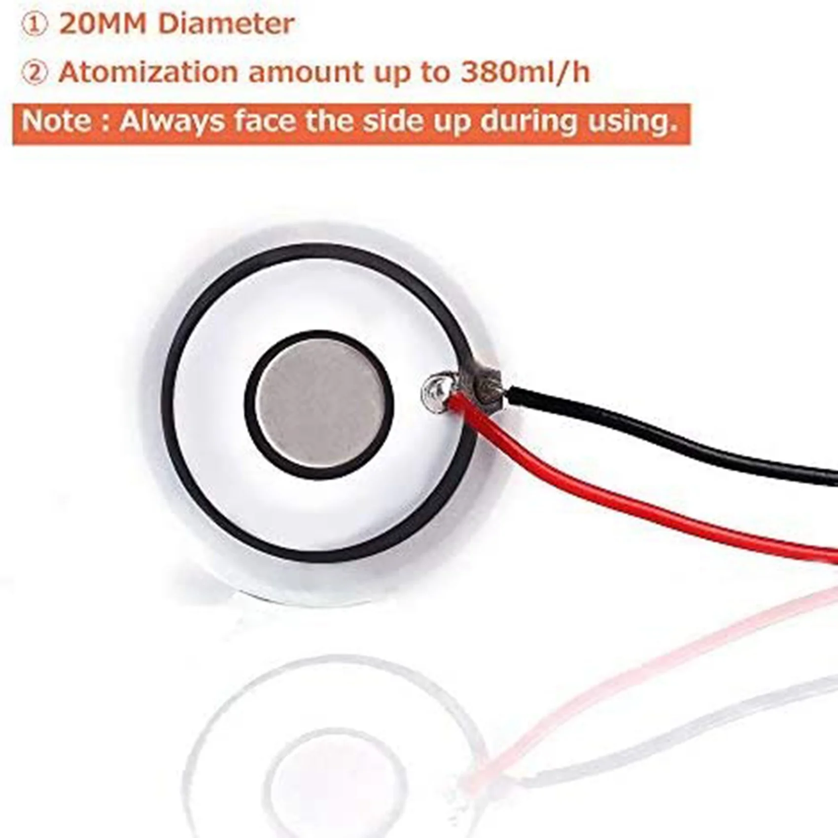 2 Pack Ultrasonic Atomization Maker 20mm 113KHz Mist Atomizer DIY Humidifier with PCB 3.7-12V