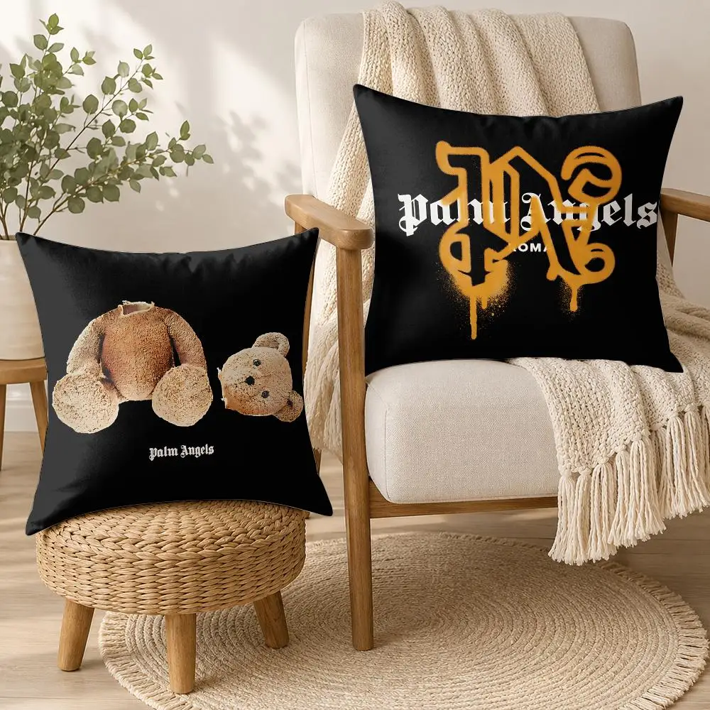 P-Palm Angels Fashion Cushion Cover Square Decorative Throw Pillow 40x40cm For Sofa Bedroom Living Room Home Decor