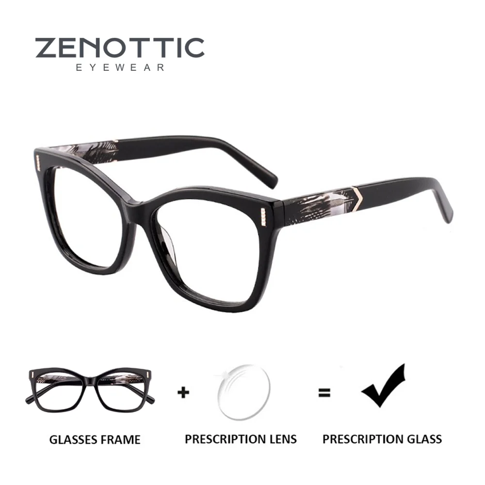 

ZENOTTIC Acetate Butterfly Prescription Glasses for Women Popular Anti Blue Light Photochromic/Progressive Optical Eyeglasses