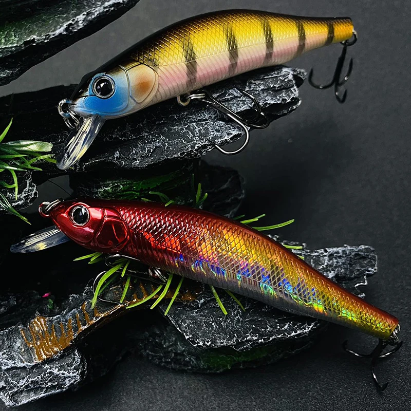 1PCS 90mm 11g Floating Minnow Lake Fishing Bait Isca Pesca Artificial Trout Carp Fishing Minnow Wobbler Artificial Bait 9128