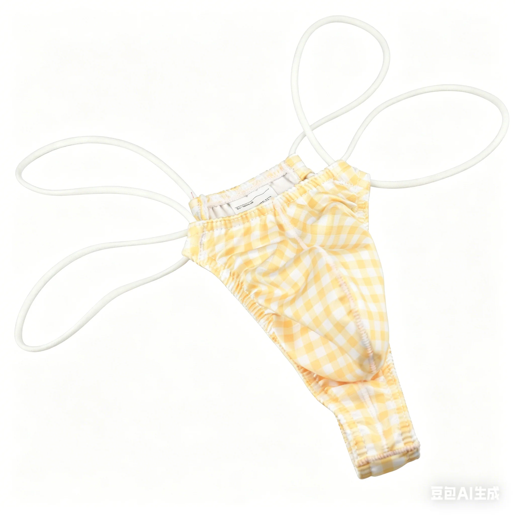 Men's High Elastic Gingham Thong Low Waist Sexy Japanese Style Pouch Underwear for Men Sexy U Pouch String Bikini Sissy Knickers