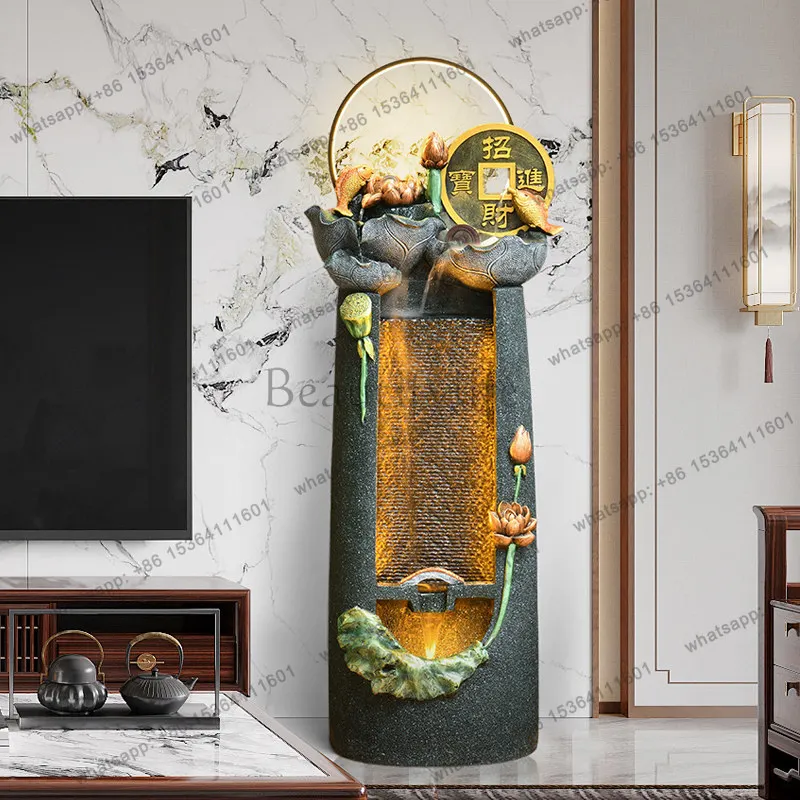 Flowing water fountain office living room water feature circulation floor ornament