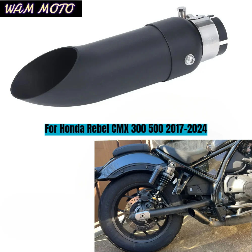 Motorcycle Short GP Exhaust Muffler Pipe with DB Killer Steel Short Exhaust Tip For Honda Rebel CMX300 CMX500 2017-2024