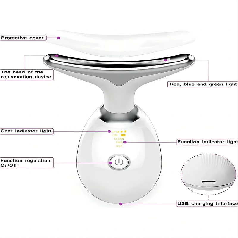 Dolphin Beauty Instrument Home Facial Desalination สายคอน้ําหนักเบาแบบพกพาเครื่องมือความงามคอ Skin Care Beauty Massager