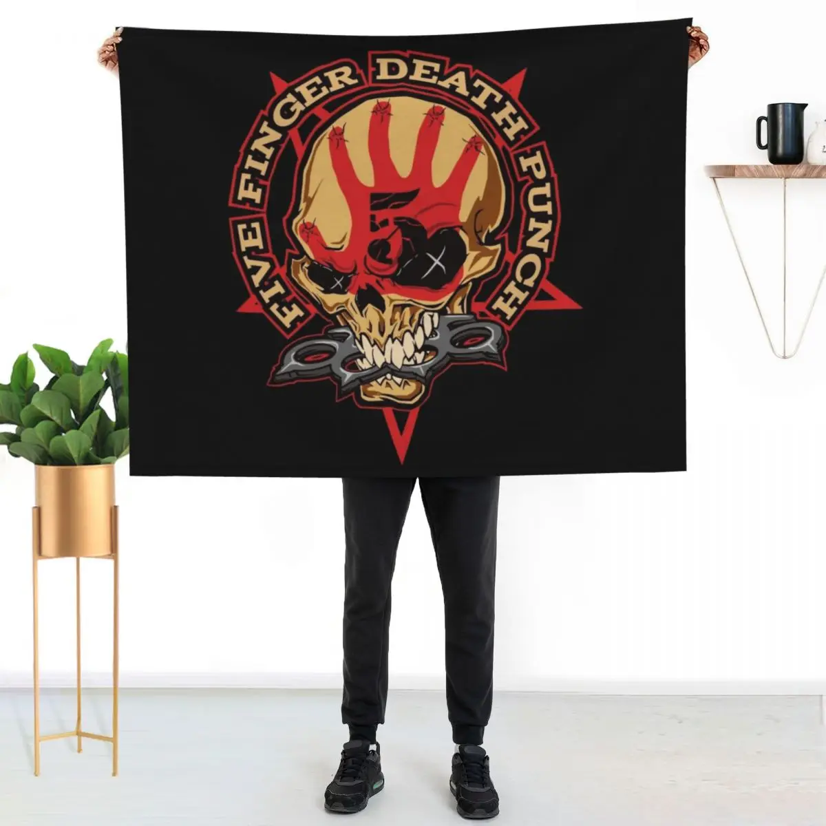 kitten pixie wearing translucent wings five finger death punch Throw Blanket bed plaid Fashion Sofas Sofa Throw Blankets