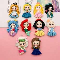 5pcs Hot Selling Resin Cute Newest Big Size Princess Girl Charm for Keychain, Earring, Scrapbooking, DIY Making, Necklace