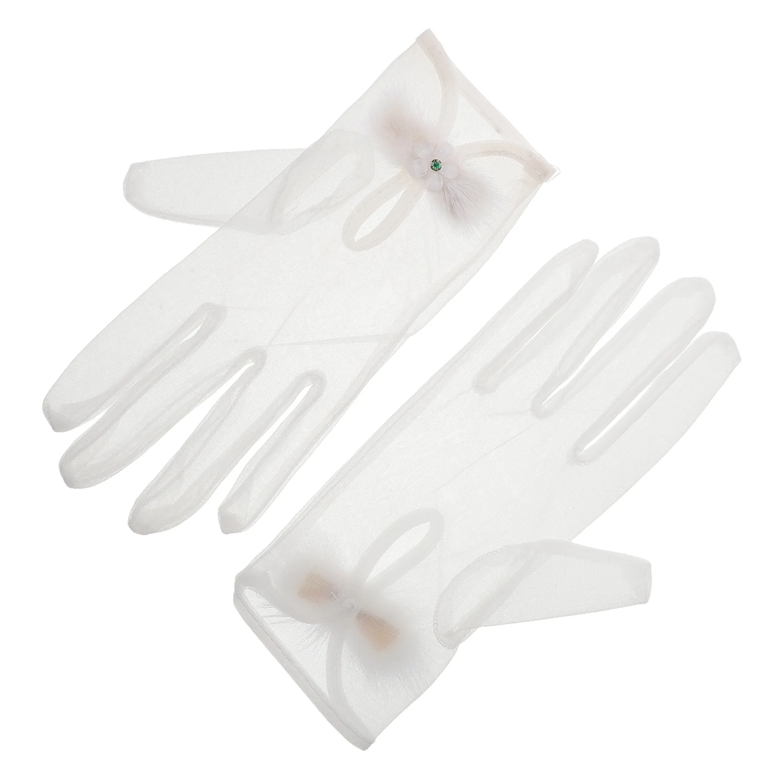 

Bridal Wedding Gloves Lace H Dress Women White Evening Mesh Short Length Gloves Romantic Elegance Special Day Charm Glove