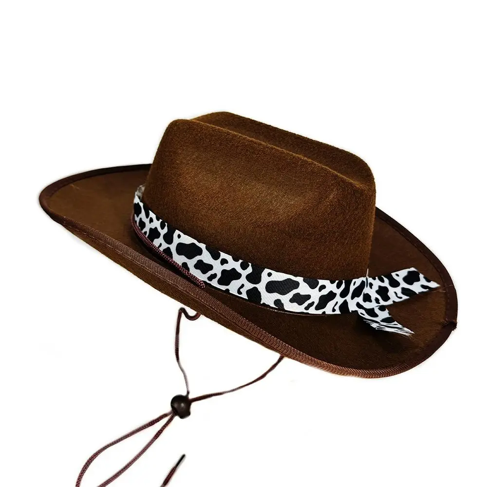 Fashion Cow Print Brim Cowboy Hat Western Style Multiple Color Options Western Cowboy Hat Children's Costume Hat Dress Up