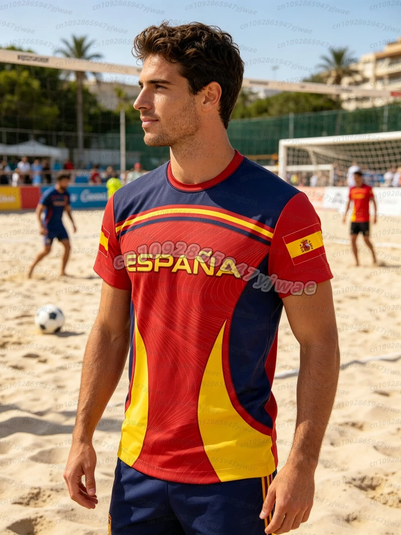 Maillots de football d'été 2026 Espagne pour hommes – T-shirts classiques God Spain à manches courtes, style sport décontracté à col rond pour hommes