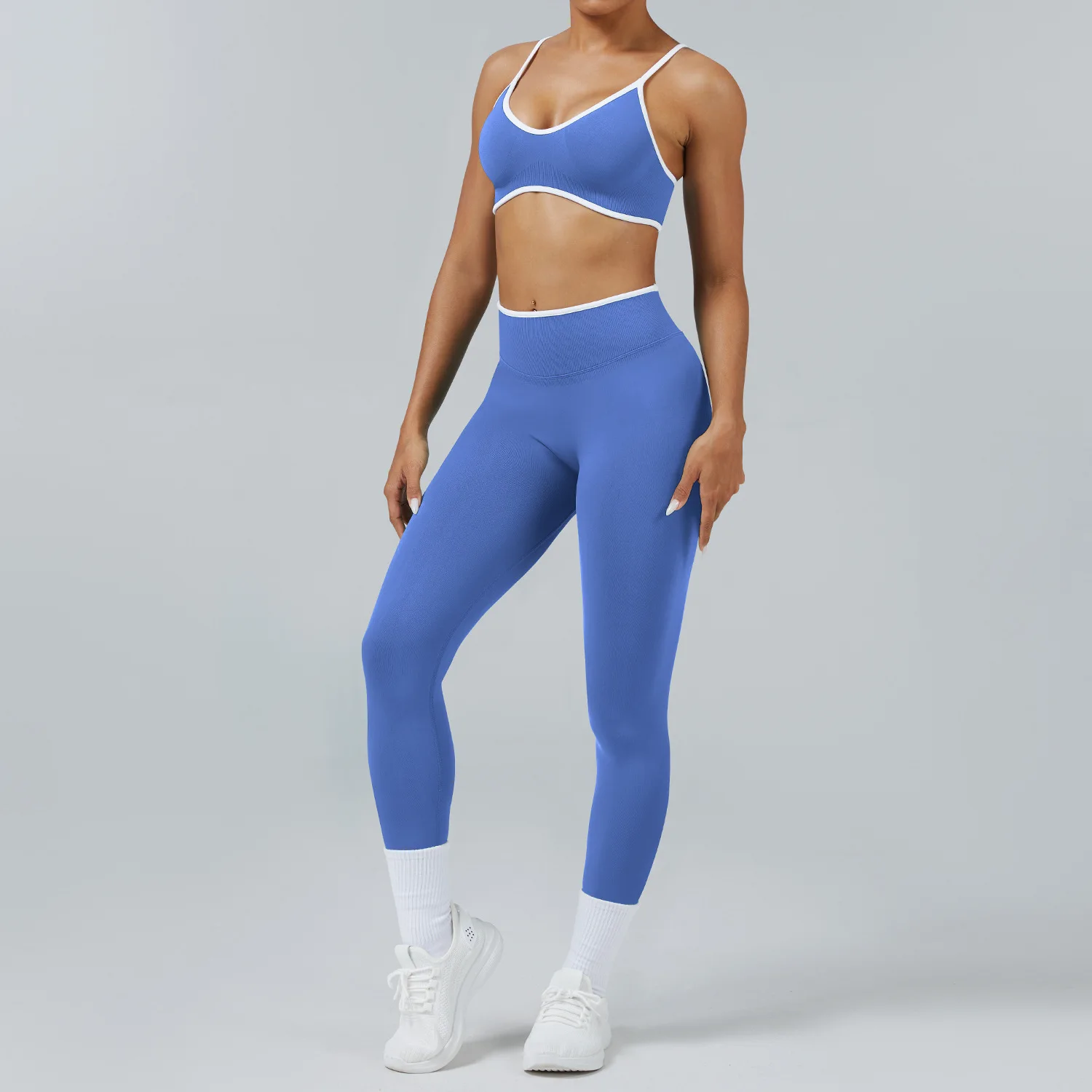 2PCS High Waist Leggings Fitness Clothing Seamless Gym Outwear Yoga Sports Bras Suit Women's Running Speed Yoga Set Sports Suit - Image 3