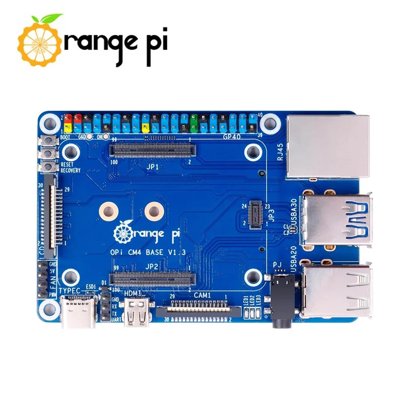 Orange Pi CM4 Base Board Compute Module 4 Connector With 40Pin GPIO Interface M.2 M-Key Slot RJ45 Gigabit LAN Port USB