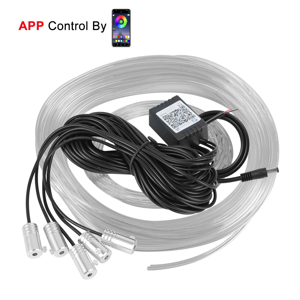 LEEPEE 12 V 6 m LED-Streifen RGB Auto-Innenbeleuchtung Umgebungslampe Dekorative Glasfaser 5 Linsen Smart Control Caravan Automotive Zubehör 4