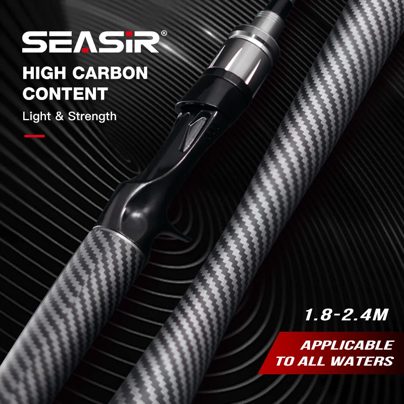 SEASIR Grandmaster Fishing Rod HIGH Tonnage Carbon Cloth 6000g Weight Test Smooth Ceramic Guide Ring 1.8m/2.1m/2.4m Fishing Rod