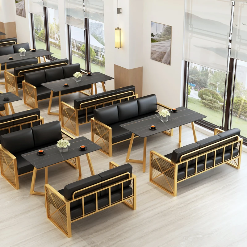 Luxury PU Leather Double Side Bar Coffee Shop Commercial Furniture Sectional Restaurant Booth Seating Sofa