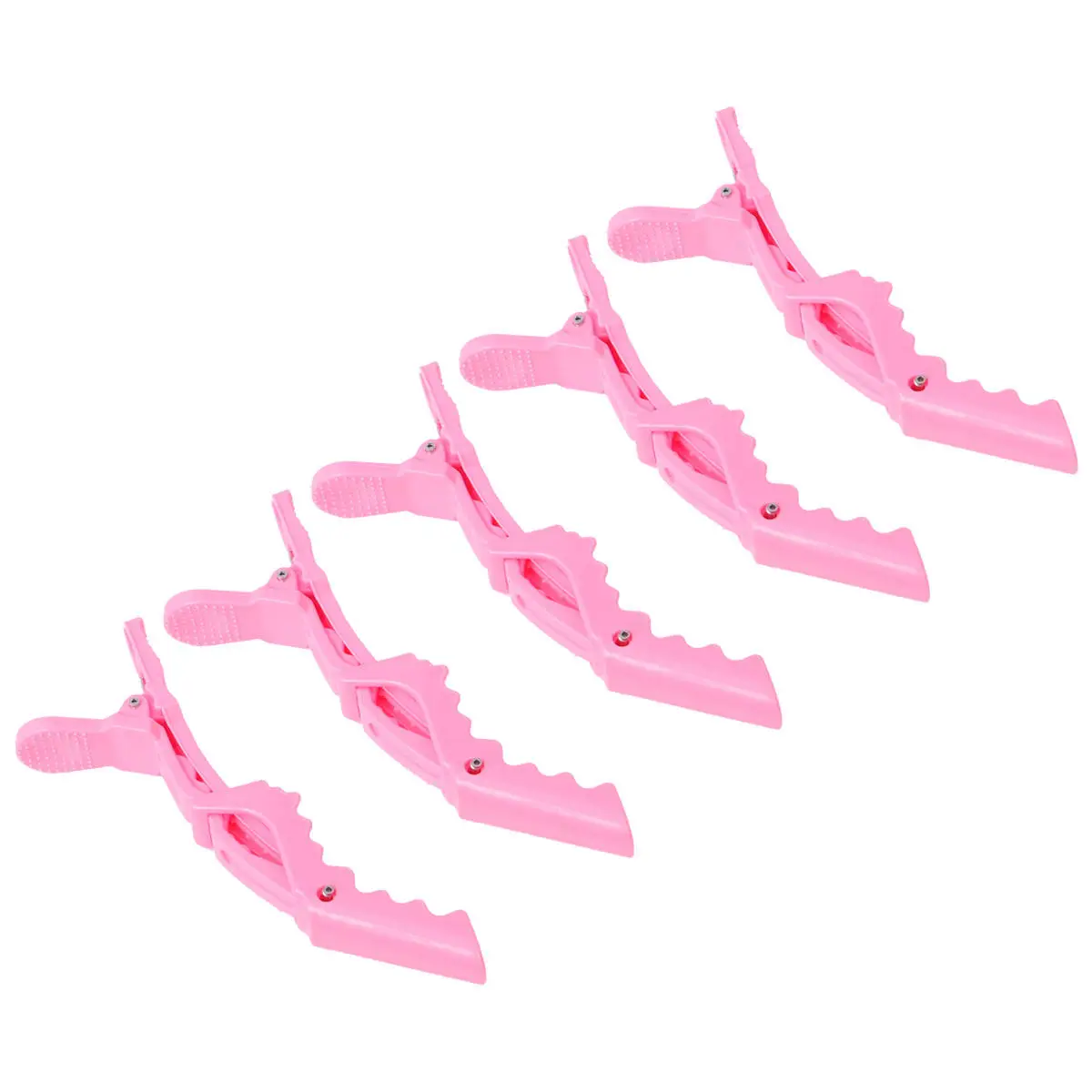 Hairdressing Clips 15 Piece Set Plastic Alligator Hair Clamps for Salon Styling Sectioning Lightweight Pink