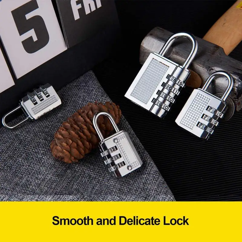 4 Digit Padlock Long Shackle Outdoor Waterproof Gym Locker Lock Small Padlock Sports Locker Fence Gate Toolbox Case Hasp Storage