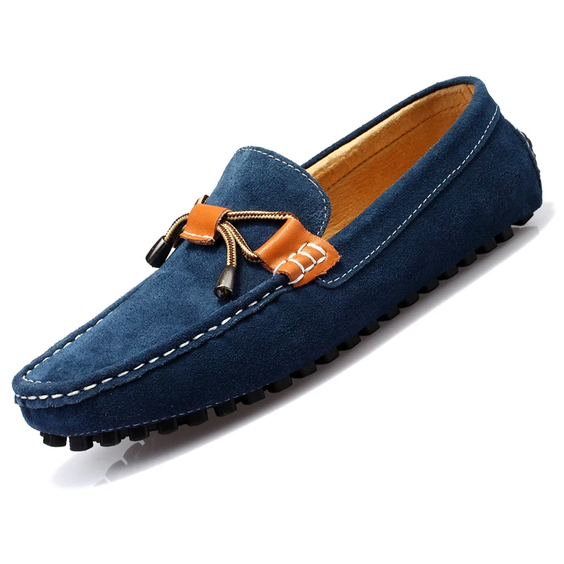 Hommes mode mocassins mâle haute qualité peau de vache chaussures de conduite Gentleman respirant chaussures de marche antidérapant chaussures de loisirs