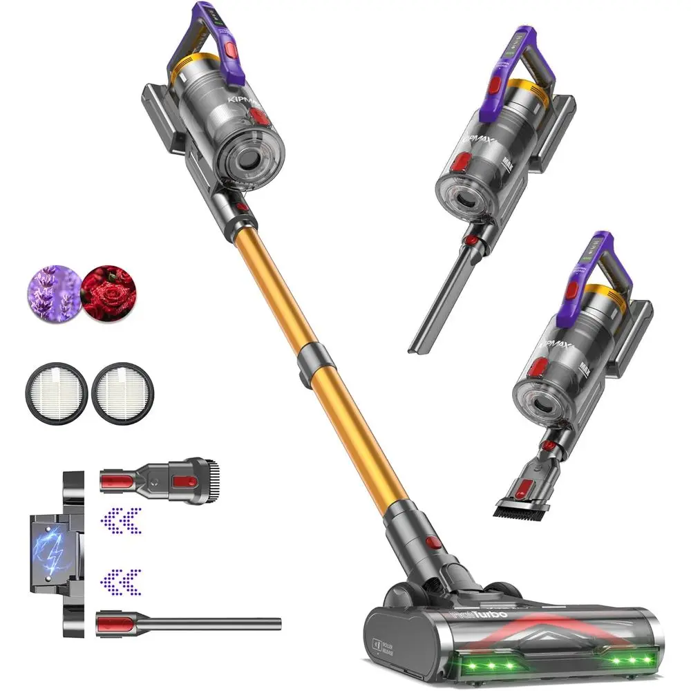 

Cordless Vacuum Cleaner, 50KPa 550W Stick Vacuum for Home, 70Mins Anti-Tangled Vacuum Cleaner for Pet Hair/Carpet/Floor, Self-St