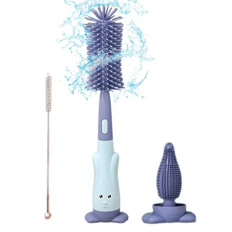 Baby Bottle Cleaning Brush Kit Small Bottle Silica Gel Scrubber Cleaner Brushes Set Washer Milk Water Cleaning Kit Cup